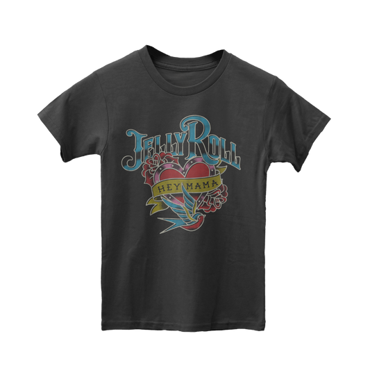 Kids Faded Black Hey Mama T-Shirt - Apparel