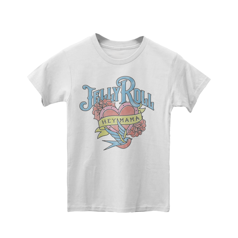 Kids White Hey Mama T-Shirt - Apparel