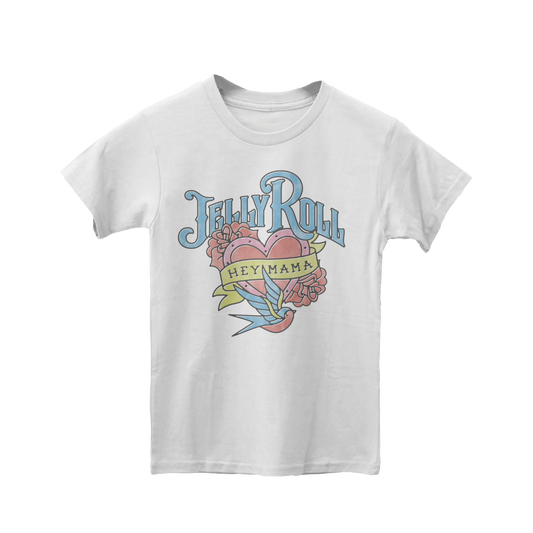 Kids White Hey Mama T-Shirt - Apparel